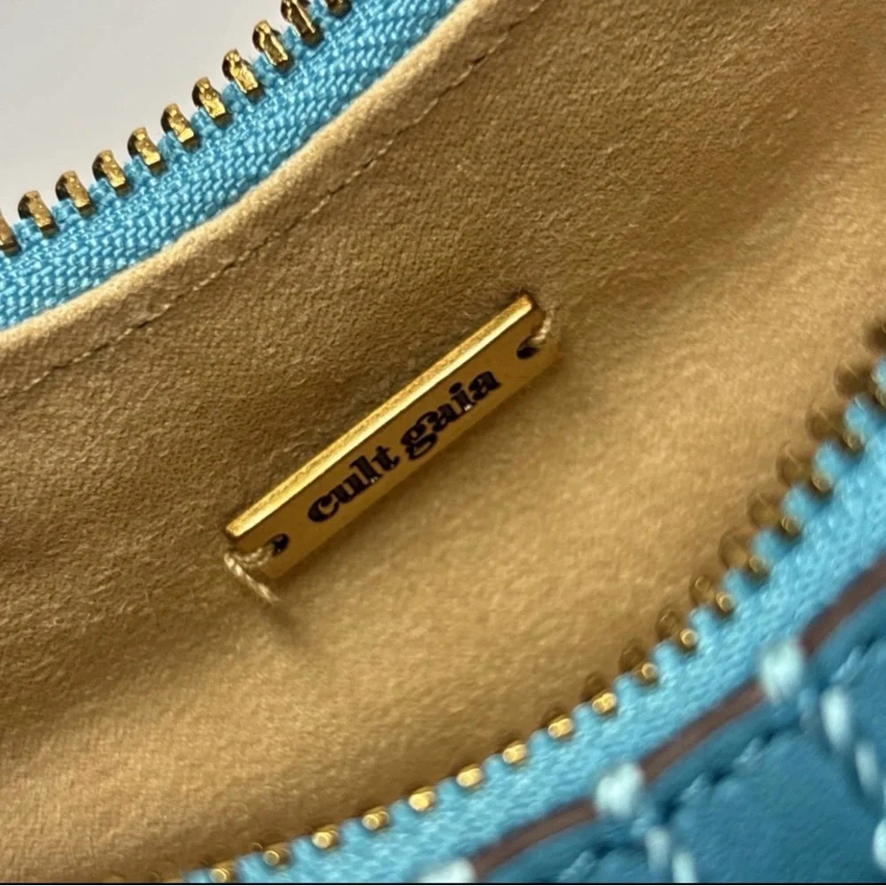 Cult Gaia Mercier Shoulder Bag Ibiza Turquoise Beaded Clutch NWT - Picture 6 of 6